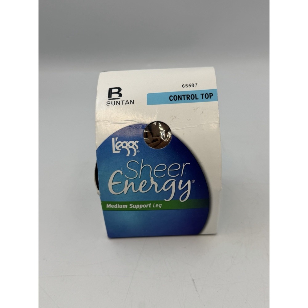 L'eggs Sheer Energy Pantyhose Size B Suntan Control Top Medium Support 65507